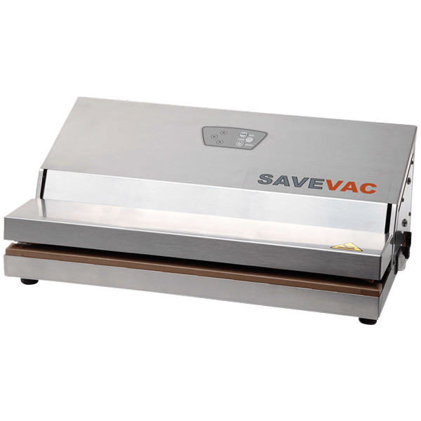 Savevac 33 INOX Kompakt och smidig vakuumsvetsmaskin som skapar en lufttom förpackning.Mycket robust vakuumsvets i rostfritt stål. Lätt att använda.Specifikationer:Svetslängd: 330 mmSugkraft: 10 lpmAnslutning: 230 V, 50 HzMaskindimensioner (L×B×H): 390×300×180 mmVikt: 6,5 kg